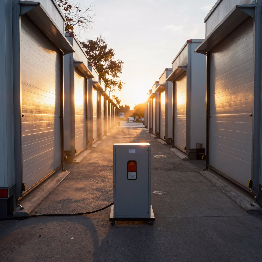 Golden Hour Light on Reefer Pretrip Test Stand in at a fulfillment packing station in Bandırma