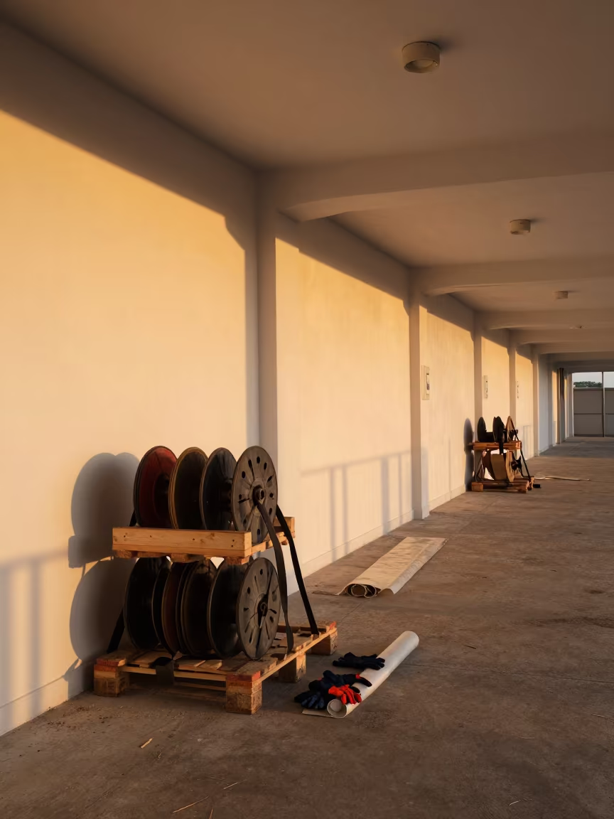 Golden Hour Logistics Stack in Lisbon Distribution Bay in inside a chilled distribution bay near Lisbon