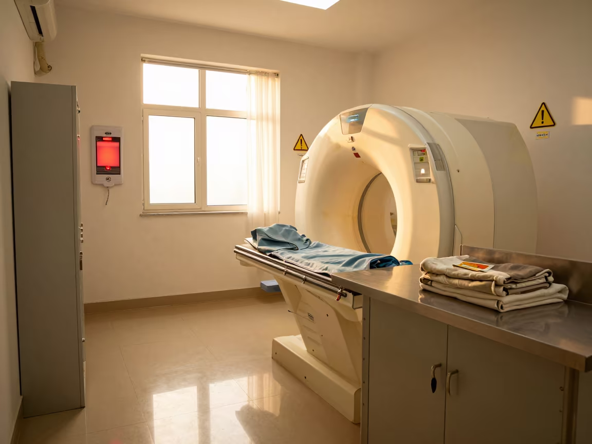 Golden Hour MRI Prep Alcove Vadodara Medical Room in inside an MRI suite in Vadodara