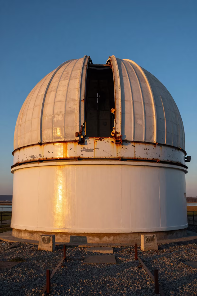 Golden Hour Observatory Dome Open Sky Banja Luka in beside a tidal survey transect in Banja Luka