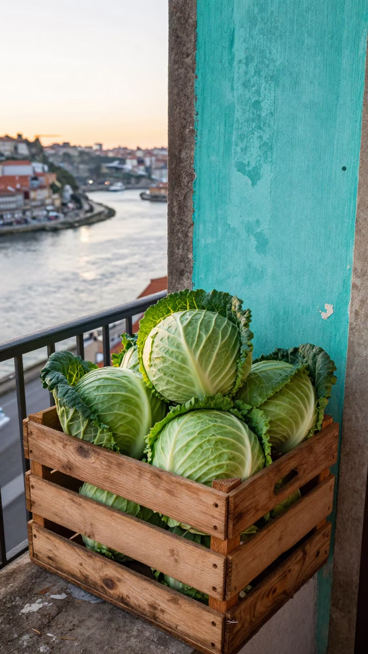 Golden Hour on Cabbages in in Porto, Portugal