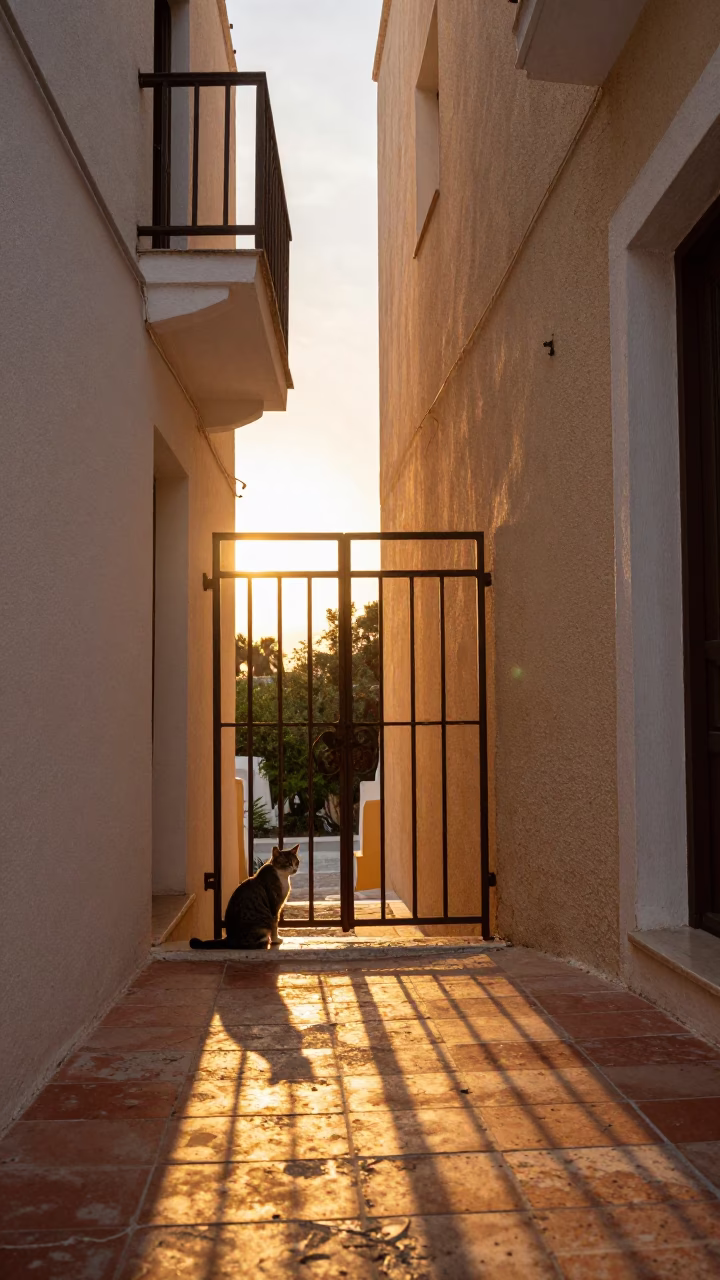 Golden Hour on Cat in Athens in in Athens, Greece