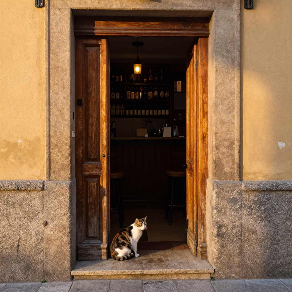 Golden Hour on Cat in Bilbao in in Bilbao, Spain