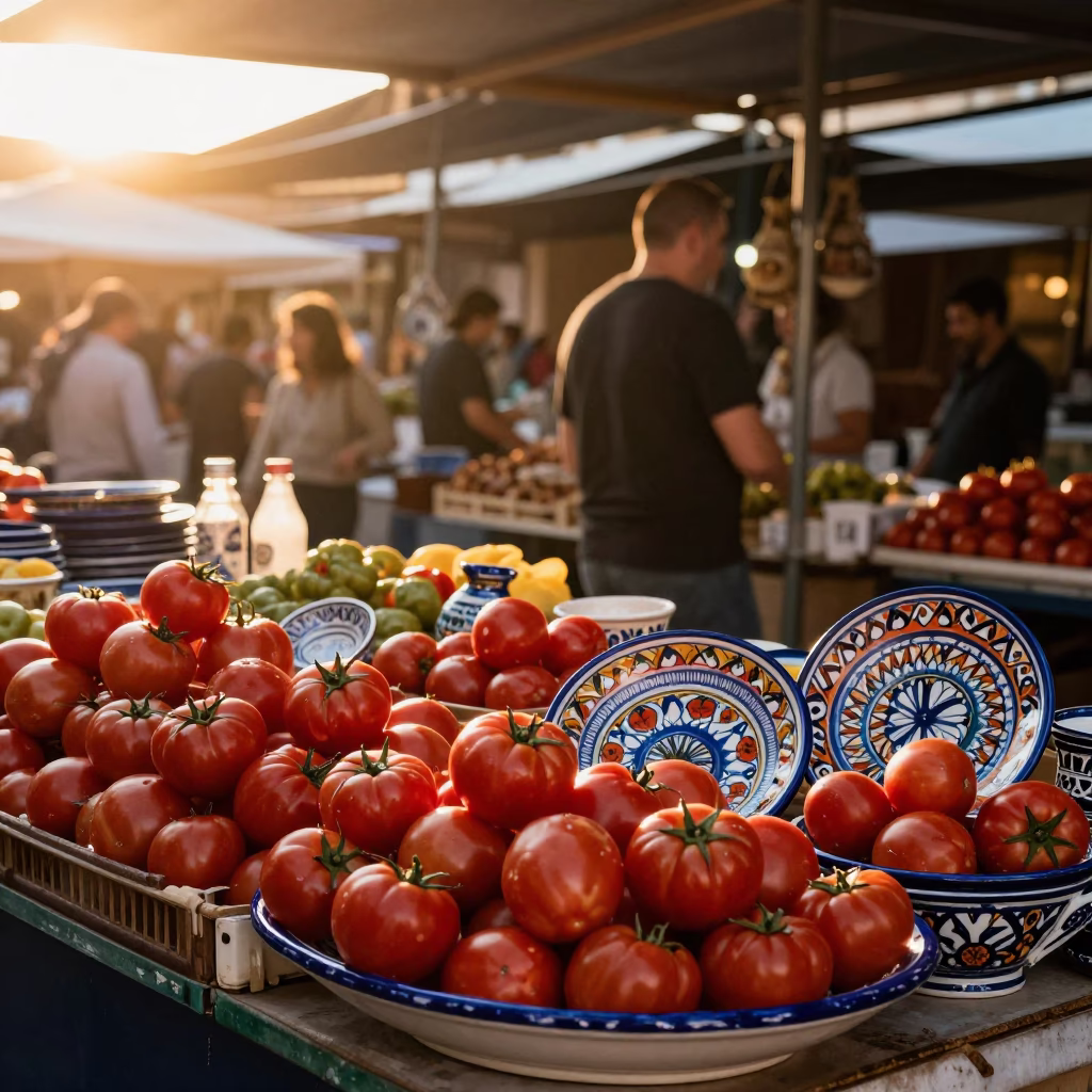 Golden Hour on Ceramics in in Valencia, Spain