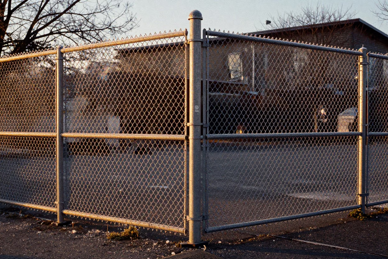 Golden Hour on Coated Fence in Seattle in in Seattle, Washington, United States