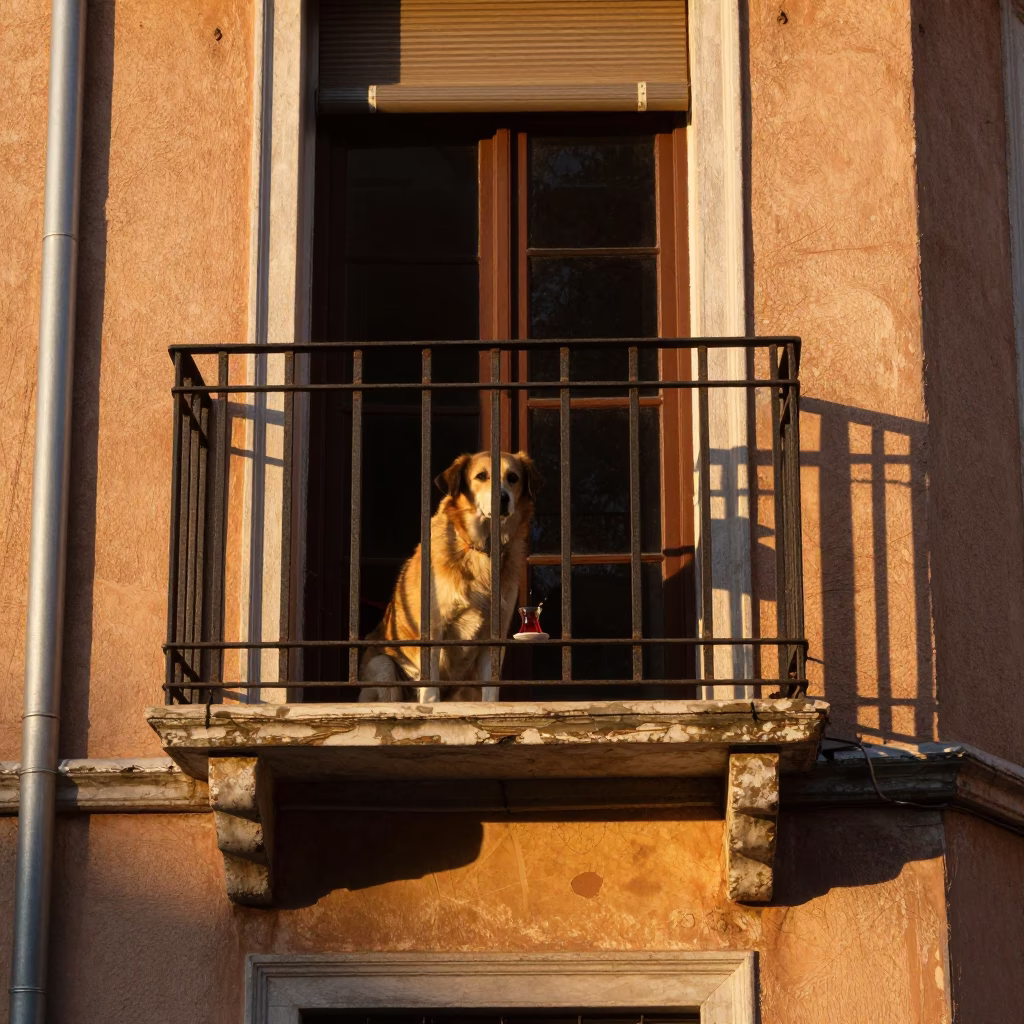 Golden Hour on Dog in Istanbul in in Istanbul, Turkey