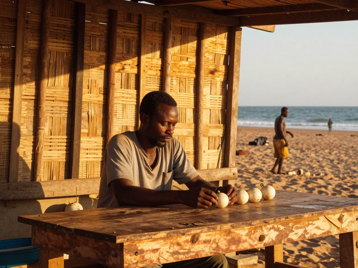 Golden Hour on Fisherman in Dakar in in Dakar, Senegal