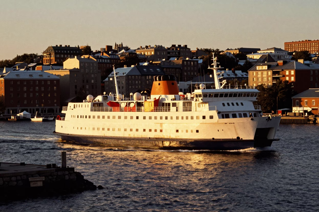 Golden Hour on Harbor in Quebec City in in Quebec City, Quebec, Canada