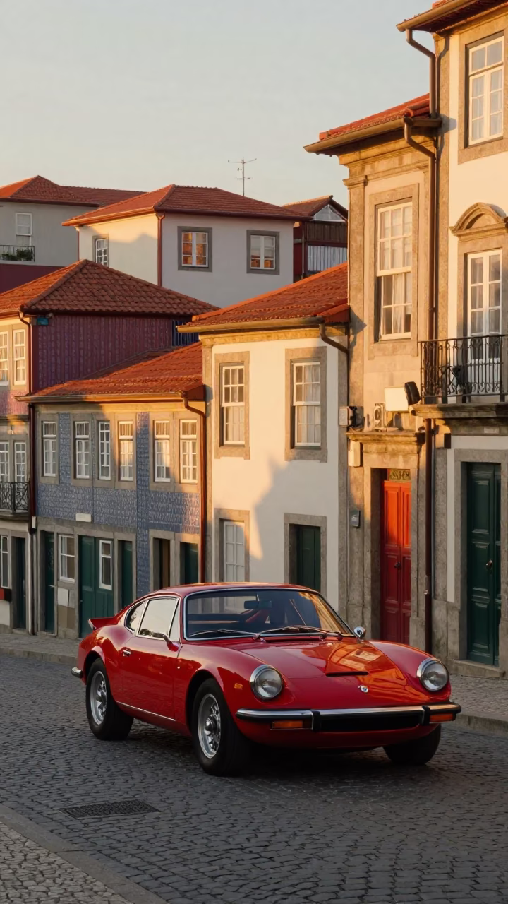 Golden Hour on Historic Architecture in Porto in in Porto, Portugal