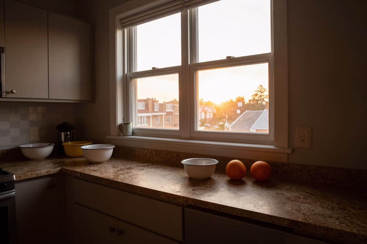 Golden Hour on Kitchen Counter in Portland in in Portland, Oregon, United States