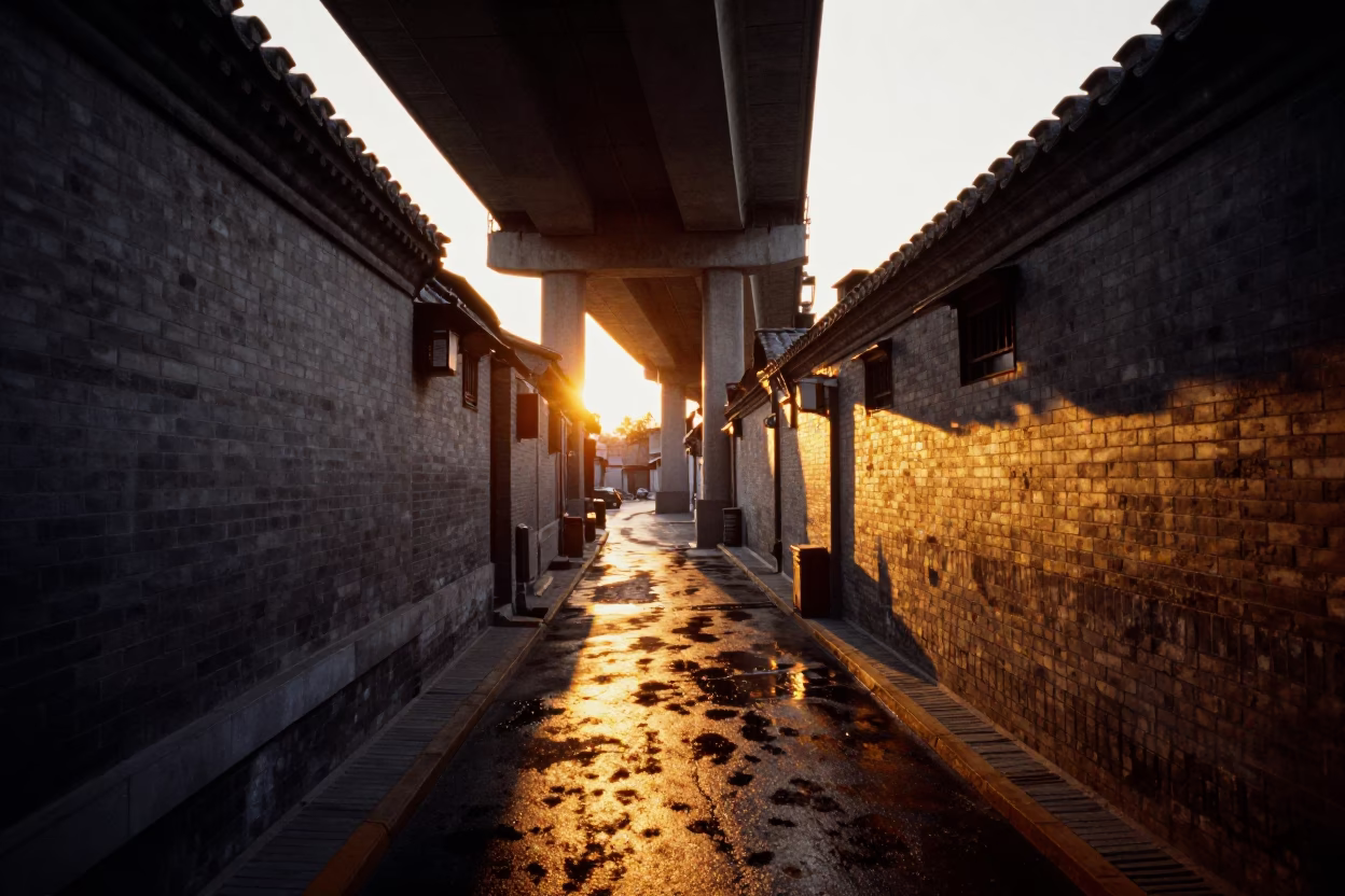 Golden Hour on Light in Beijing in in Beijing, China