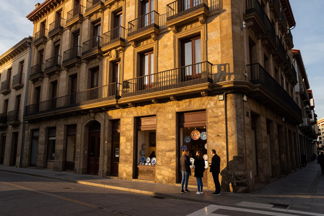 Golden Hour on Light in Bilbao in in Bilbao, Spain