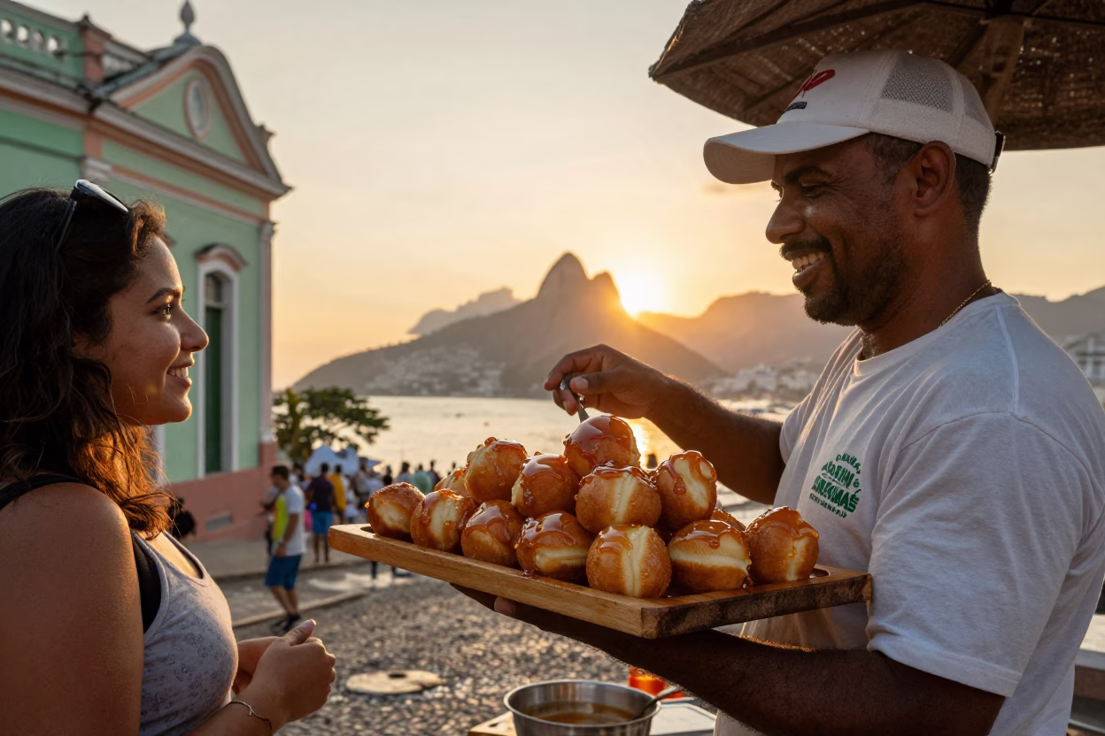 Golden Hour on Loukoumades Sunset in Rio De Janeiro in in Rio de Janeiro, Brazil