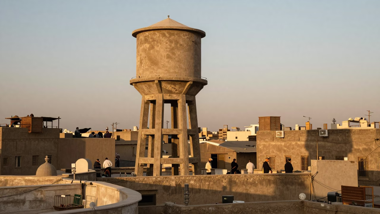 Golden Hour on Rooftop Scene in Cairo in in Cairo, Egypt