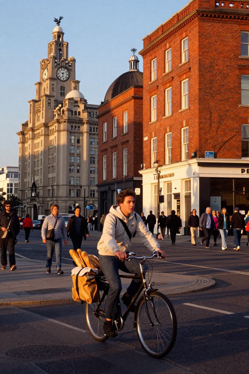 Golden Hour on Scene UK in Liverpool in in Liverpool, United Kingdom