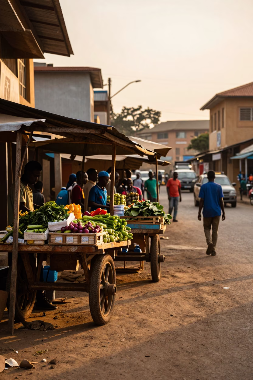 Golden Hour on Street Corner in Nairobi in in Nairobi, Kenya