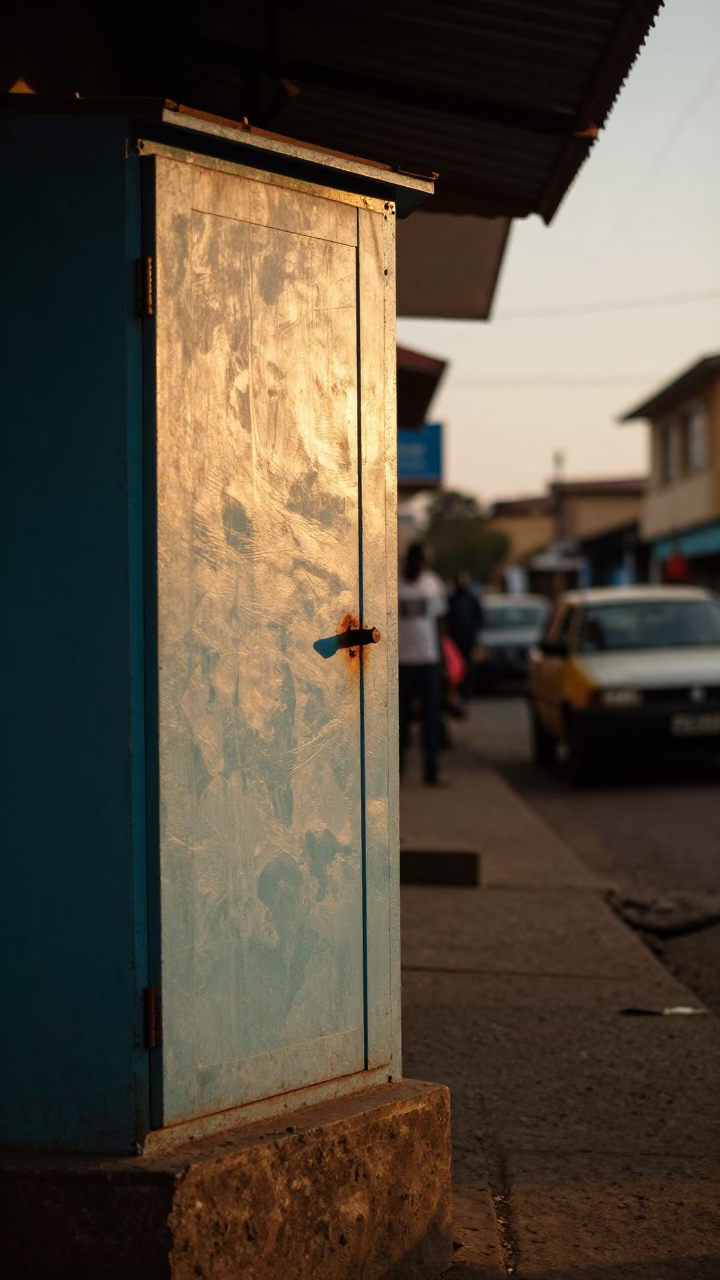 Golden Hour on Street Scene in Nairobi in in Nairobi, Kenya