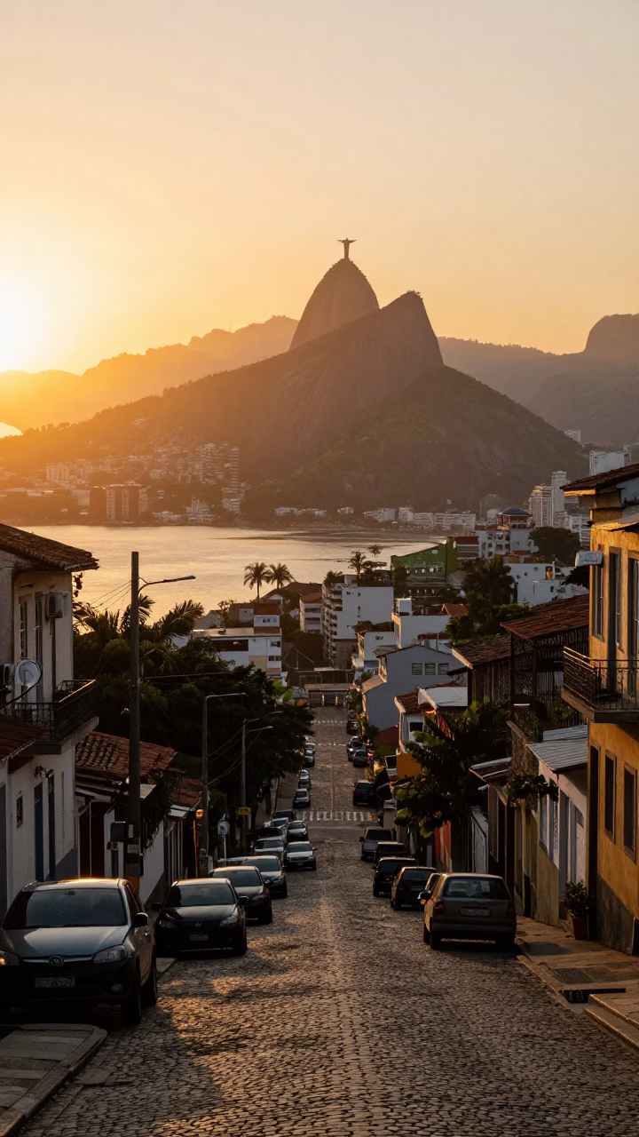 Golden Hour on Teresa Street in Rio De Janeiro in in Rio de Janeiro, Brazil