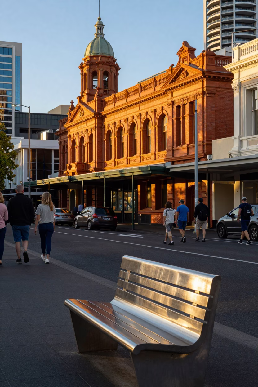 Golden Hour on Urban Life in Adelaide in in Adelaide, South Australia, Australia