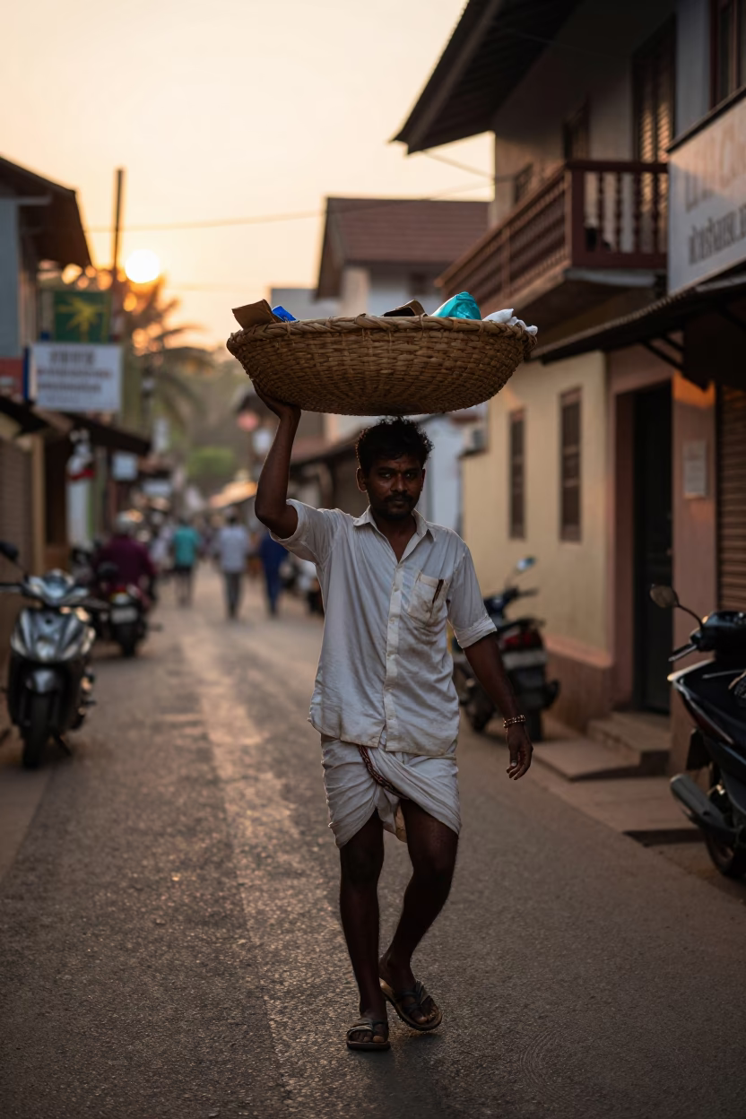 Golden Hour on Vendor in Kochi in in Kochi, India