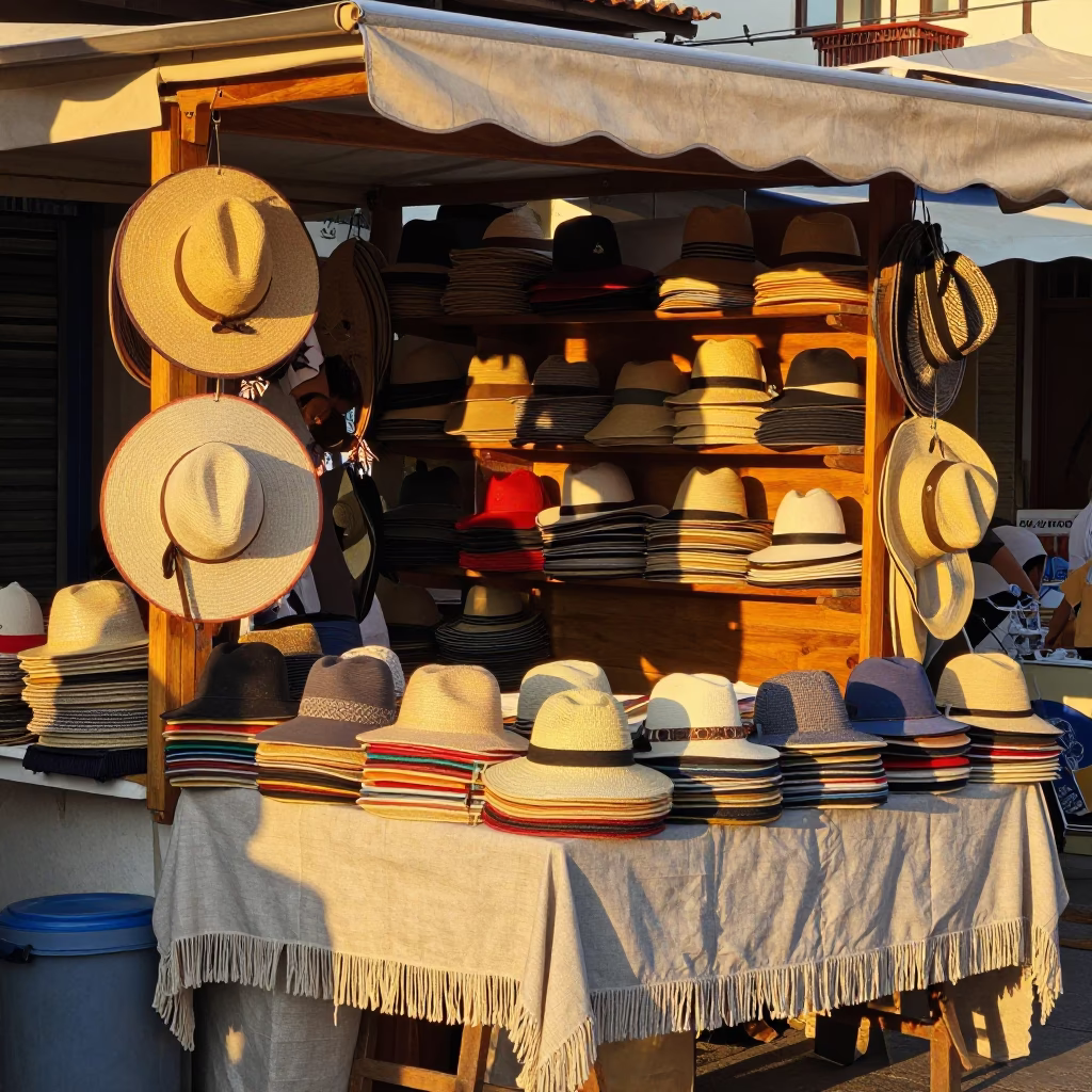Golden Hour on Vendor Stall in Athens in in Athens, Greece