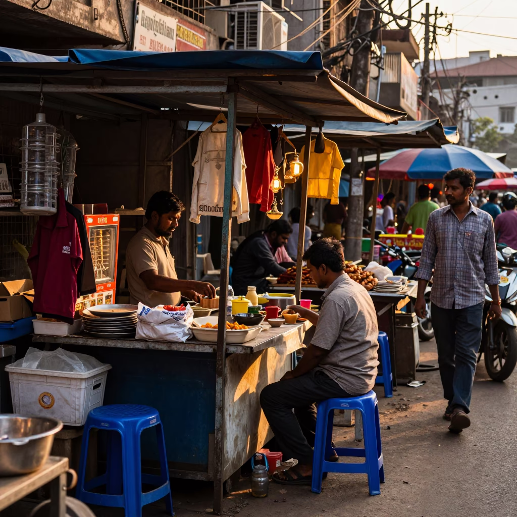 Golden Hour on Vendor Stall in Mumbai in in Mumbai, India