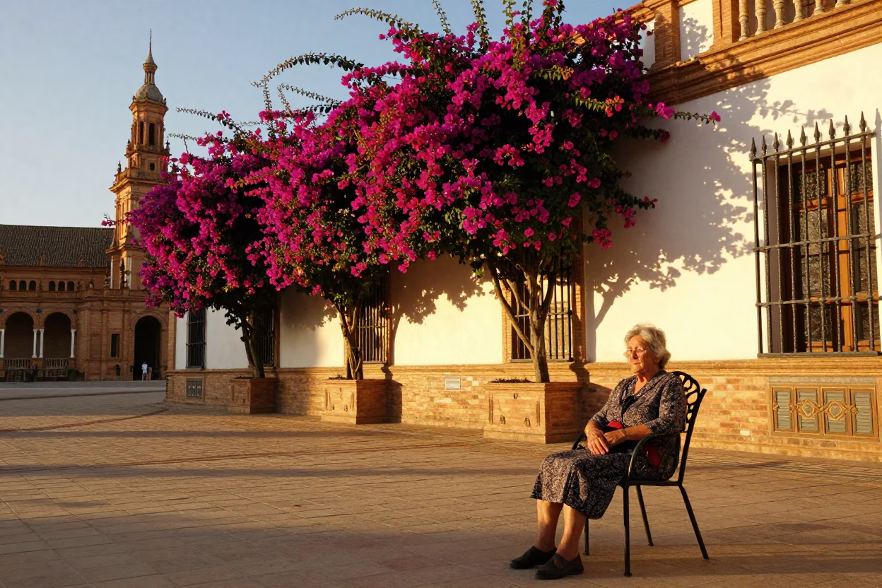 Golden Hour on Woman in in Seville, Spain