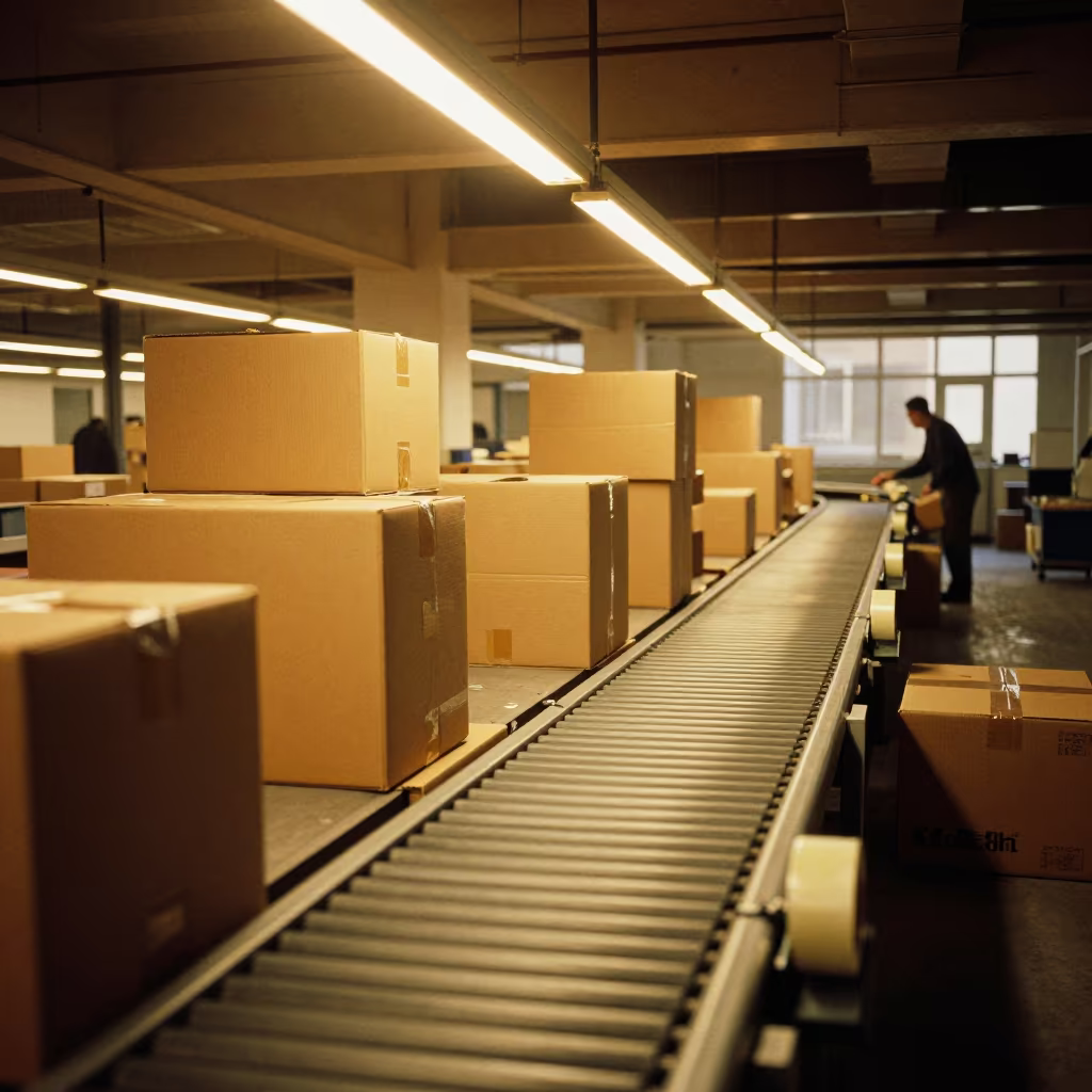 Golden Hour Packaging Line in Changchun Warehouse in at a fulfillment packing station in Changchun