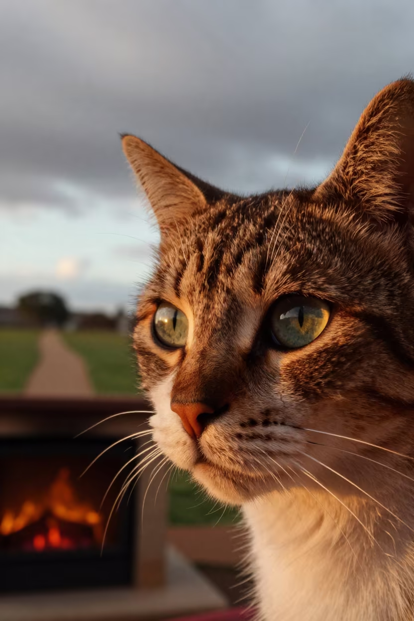 Golden Hour Reflection in Watchful Cat Eyes in along a game trail near Oudtshoorn