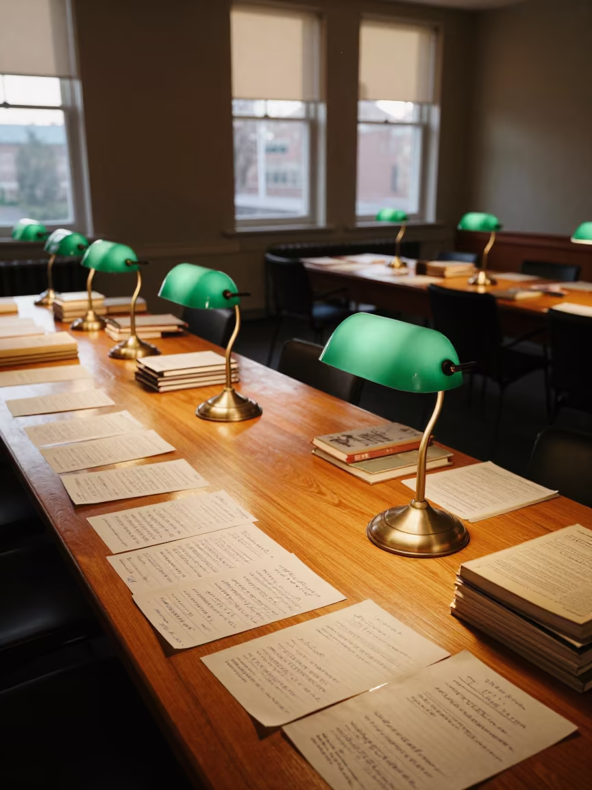 Golden Hour Seminar Table Ottawa University in at a seminar table covered in notes in Ottawa