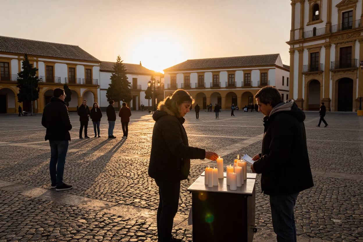 Golden Hour Street Life in Granada Spain with Taper Candles and Local Interaction in in Granada, Spain