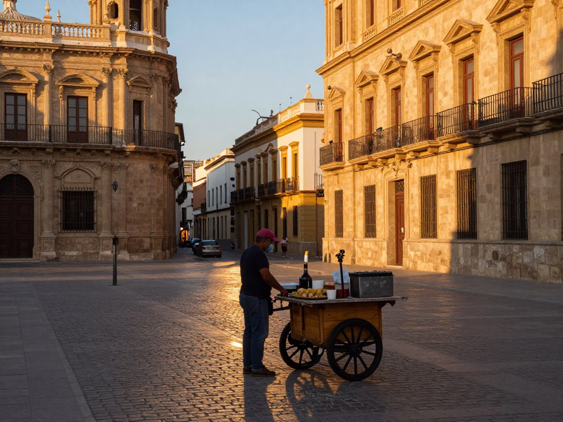 Golden Hour Street Life in Valencia Spain with Local Food and Architecture in in Valencia, Spain