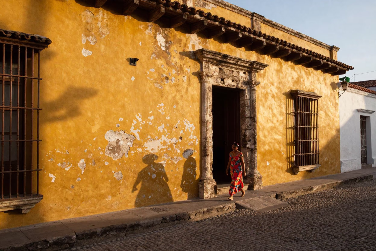 Golden Hour Street Photography of Colonial Cartagena Colombia Architecture and Daily Life in in Cartagena, Colombia