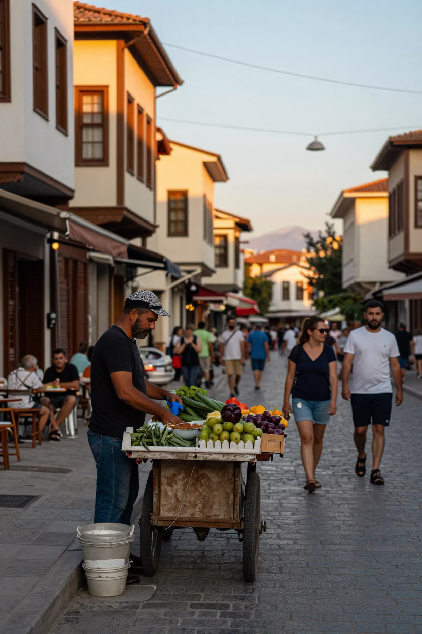 Golden Hour Street Photography of Colorful Izmir Turkey Urban Life in in Izmir, Turkey