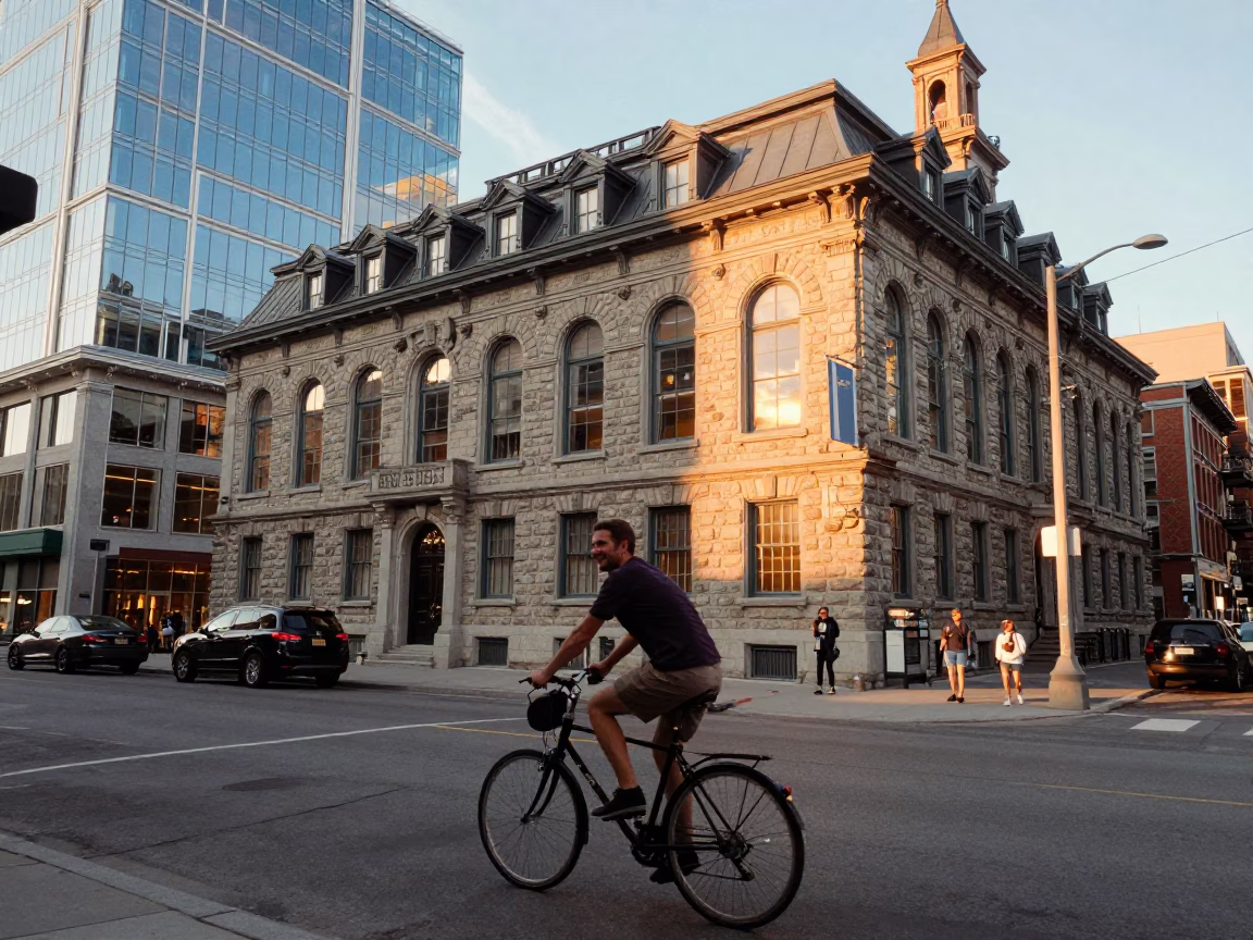 Golden Hour Street Photography of Montreal Quebec Canada Urban Life in in Montreal, Quebec, Canada