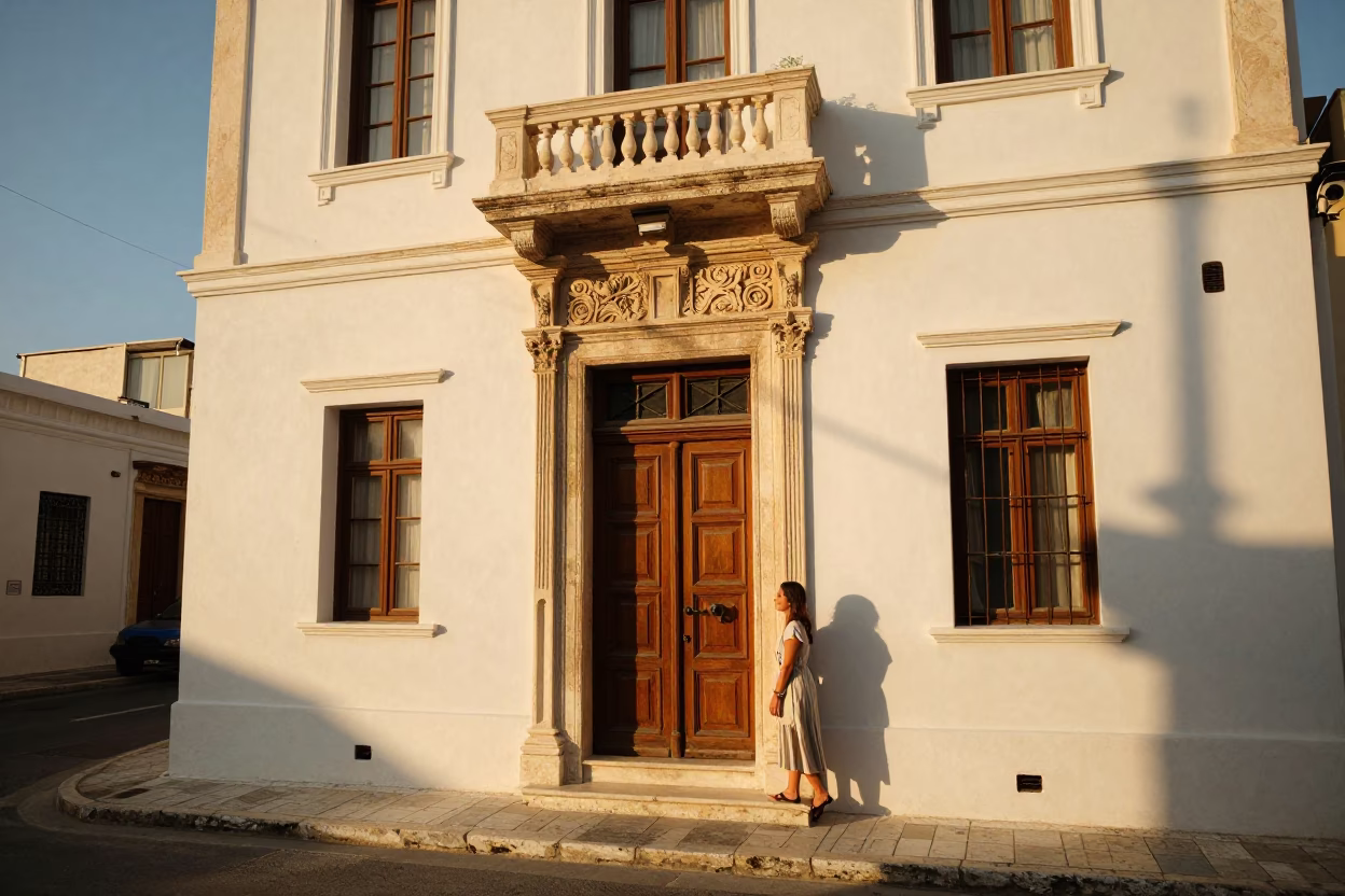 Golden Hour Street Scene in Athens Greece with Traditional Architecture and Local Life in in Athens, Greece