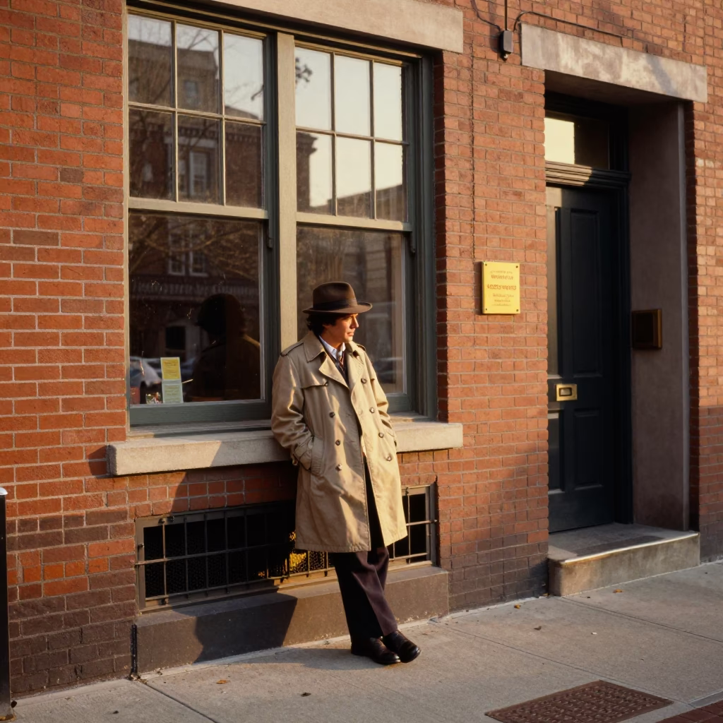 Golden Hour Street Scene in Philadelphia Pennsylvania with Vintage Details and Urban Textures in in Philadelphia, Pennsylvania, United States