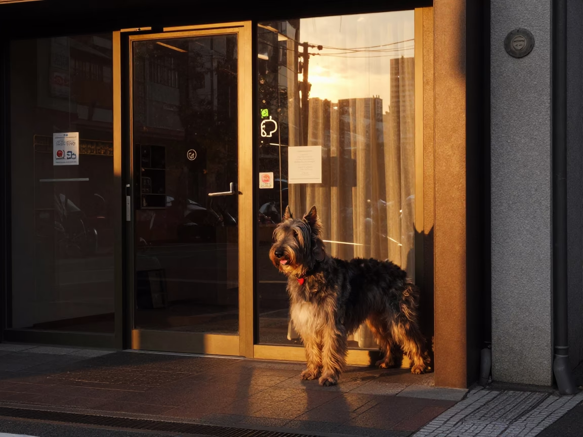Golden Hour Street Scene in Tokyo Japan with Subtle Urban Details in in Tokyo, Japan