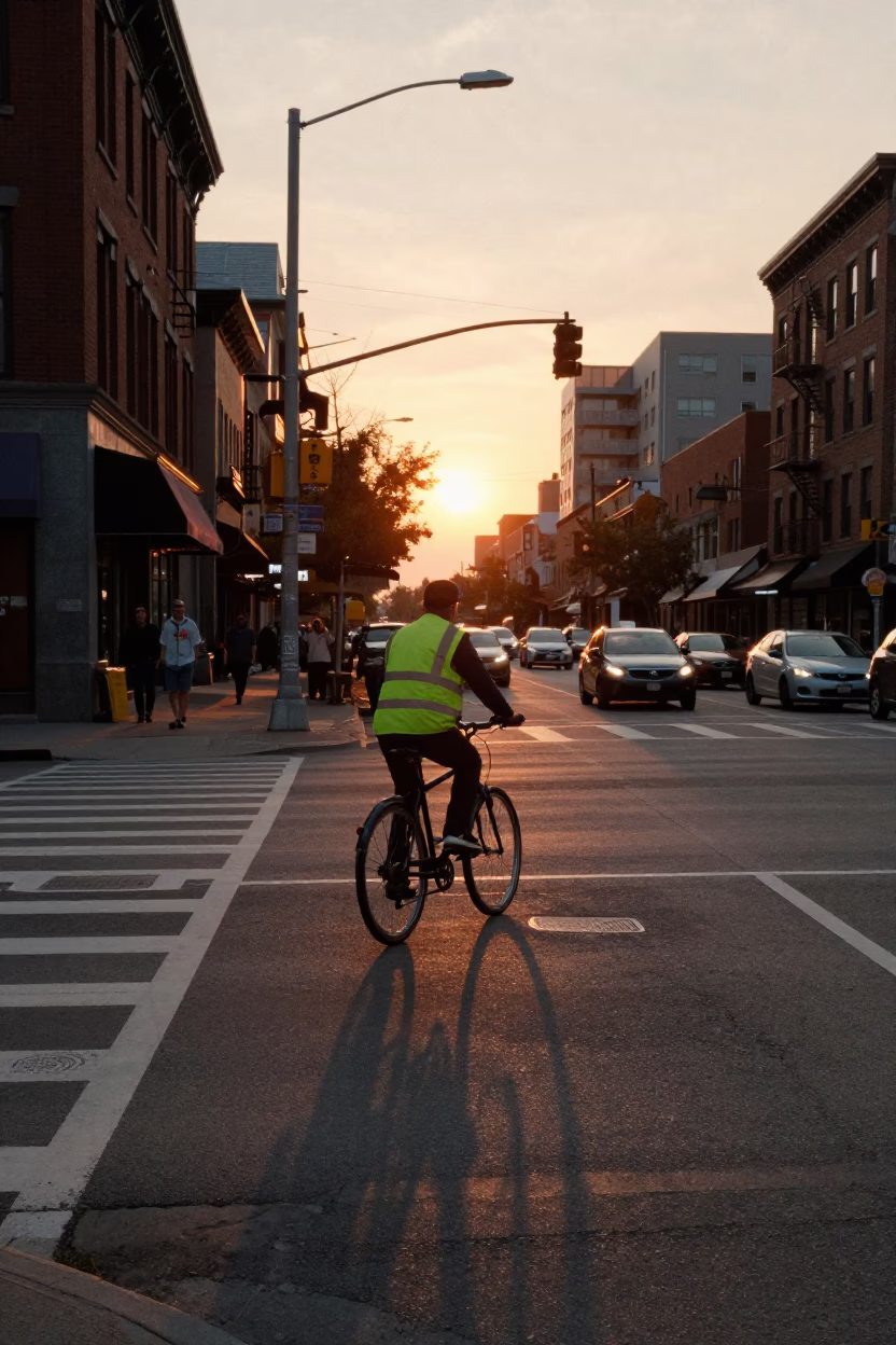 Golden Hour Street Scene in Toronto Ontario Canada with Urban Life in in Toronto, Ontario, Canada