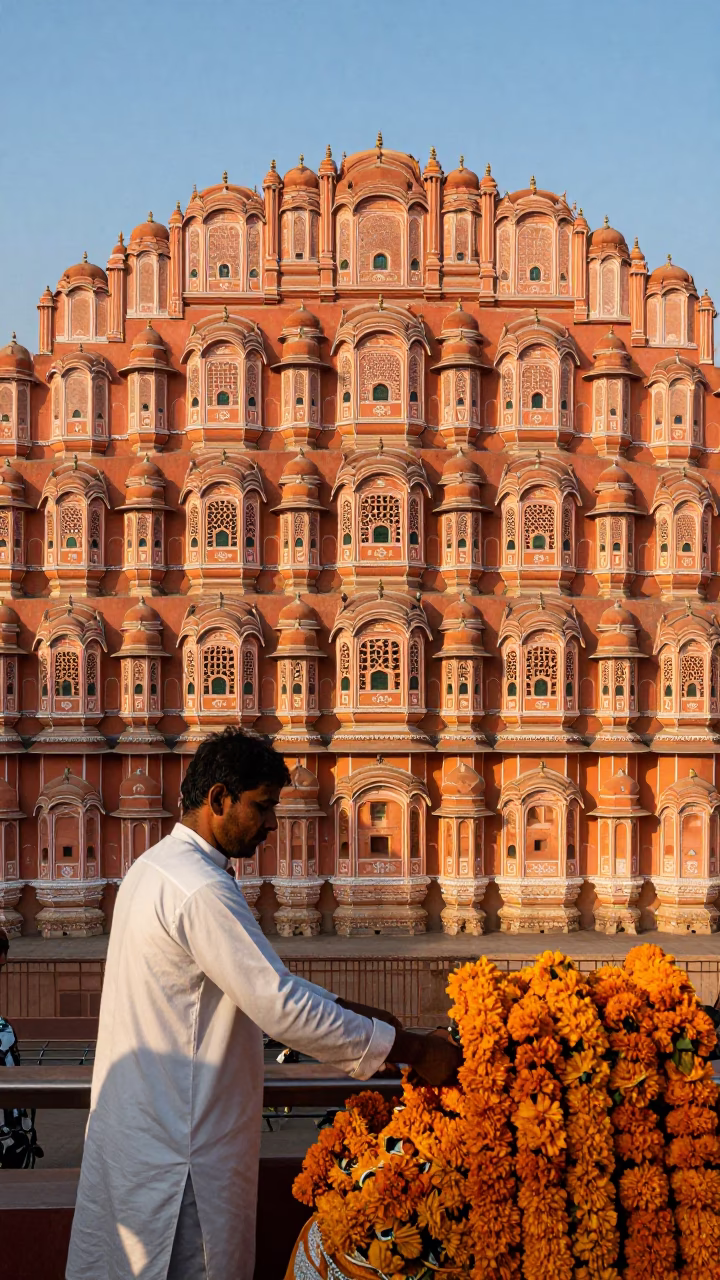 Golden just after sunrise in Jaipur in in Jaipur, India