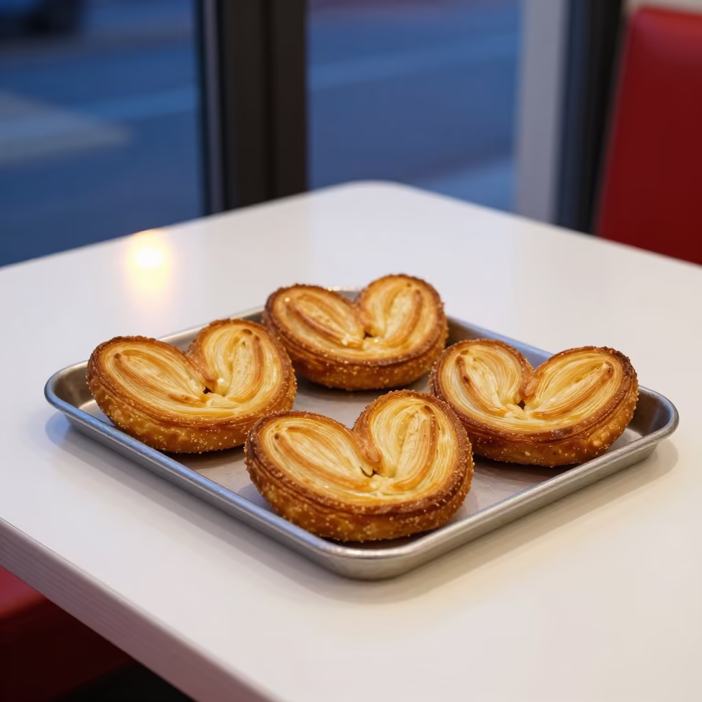 Golden Palmiers on Diner Table Prizren in at a roadside diner table in Prizren