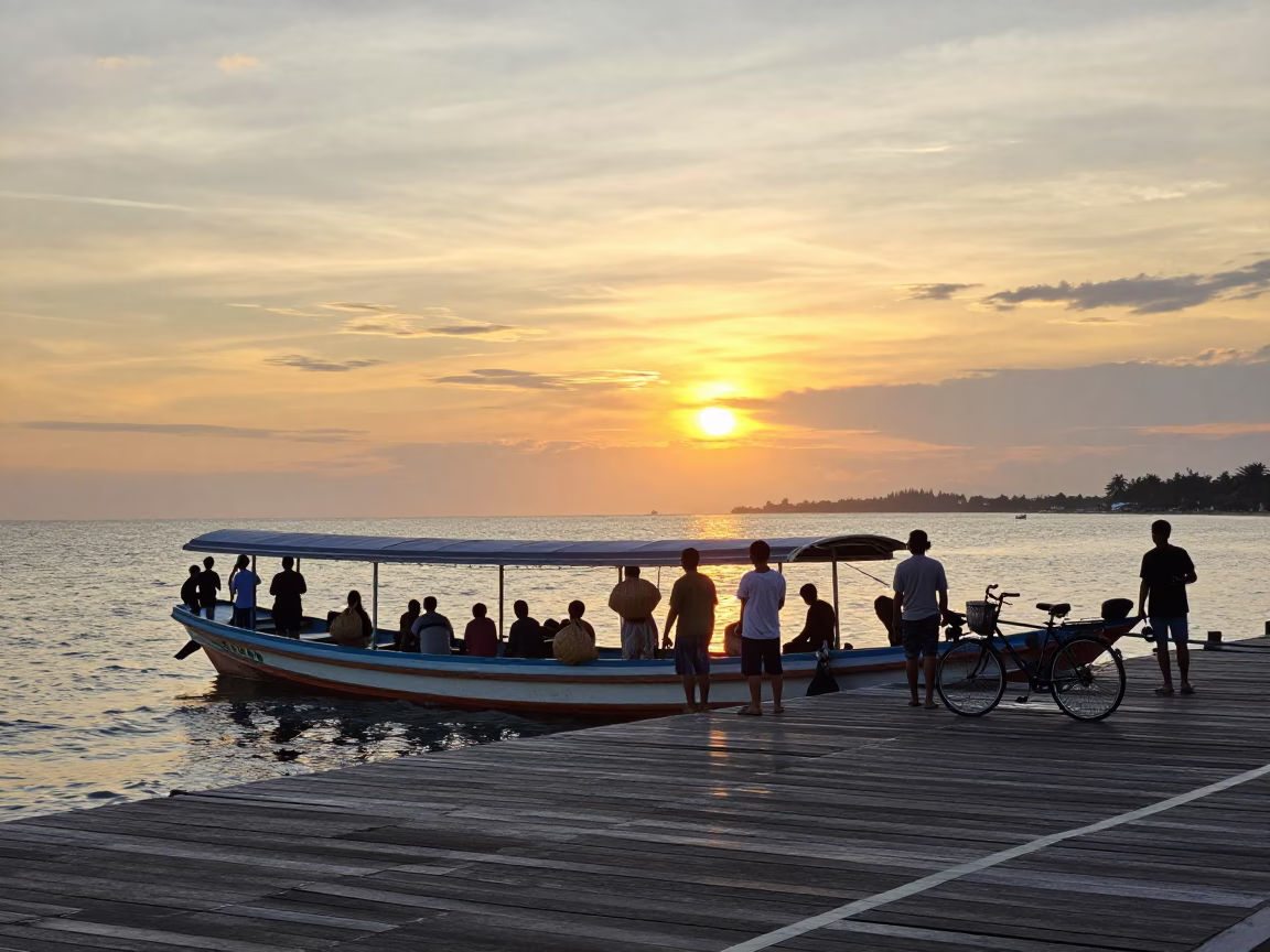 Golden Sunset in Phuket at Sunset Light in in Phuket, Thailand