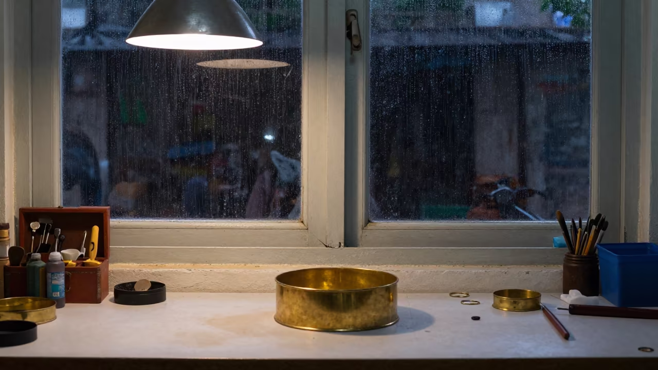 Goldsmith Wax Ring Box Madurai Workshop in inside a goldsmith workshop behind the market lane near Madurai