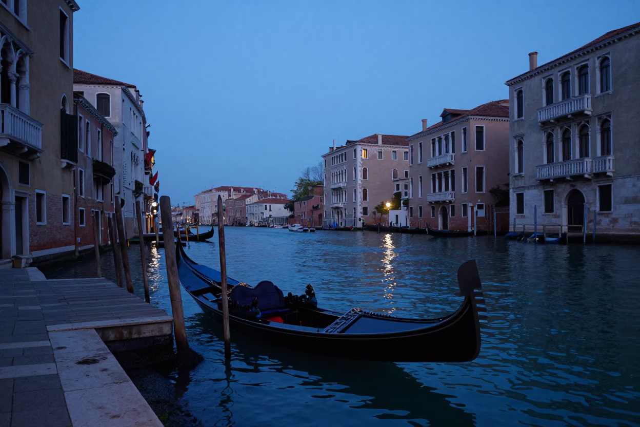 Gondola Dock in Venice in in Venice, Italy