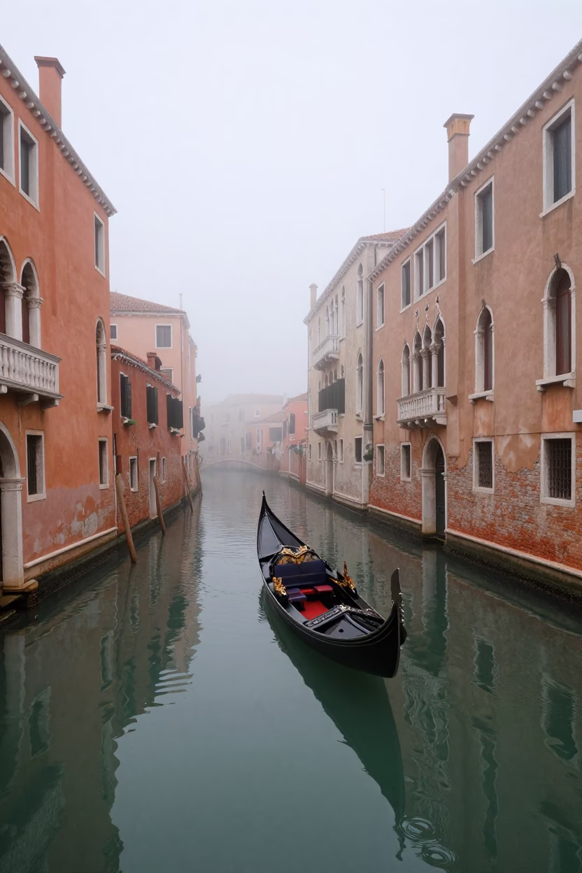 Gondola Drifting in Venice in in Venice, Italy