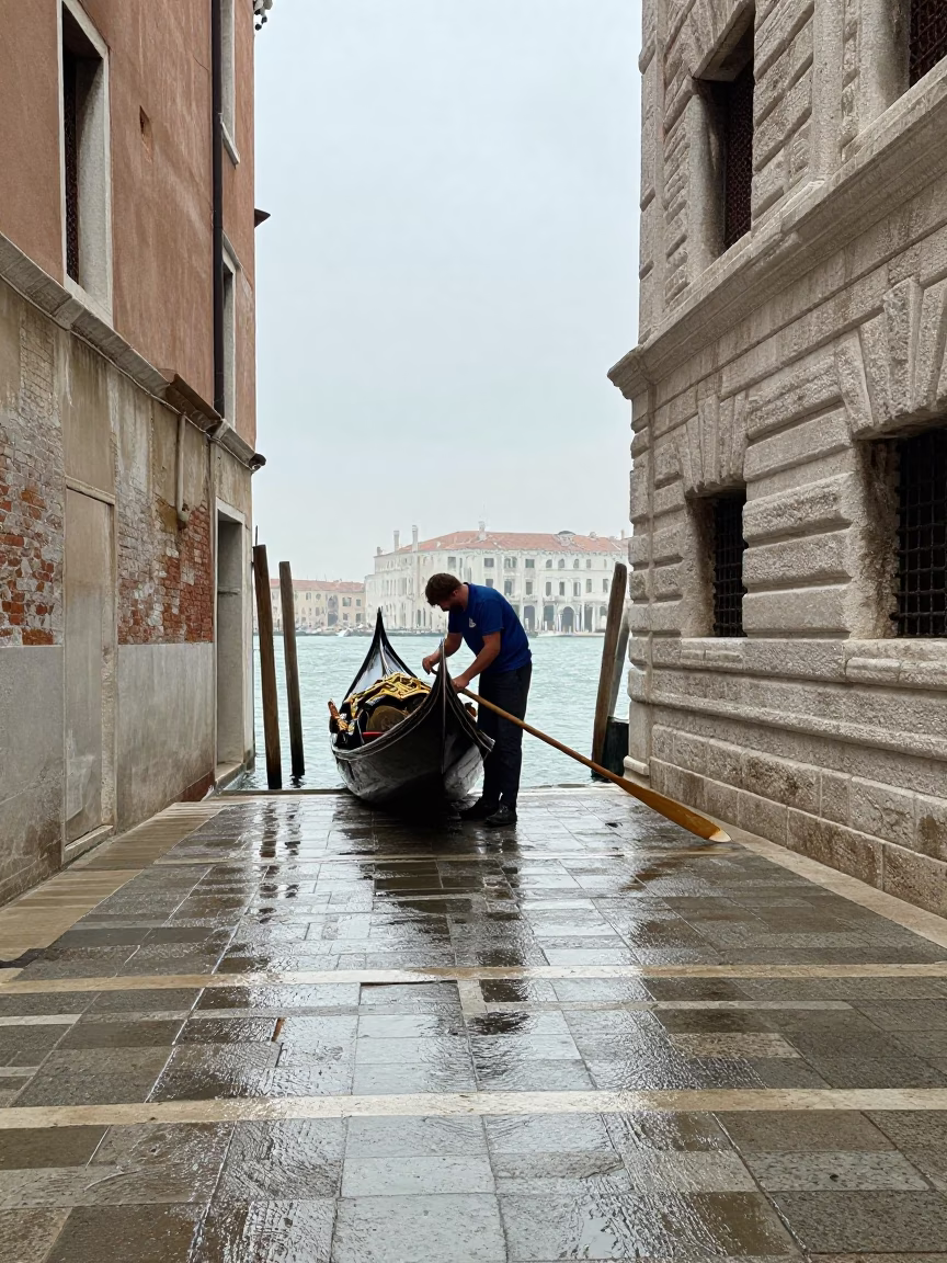 Gondola Oar in Venice in in Venice, Italy