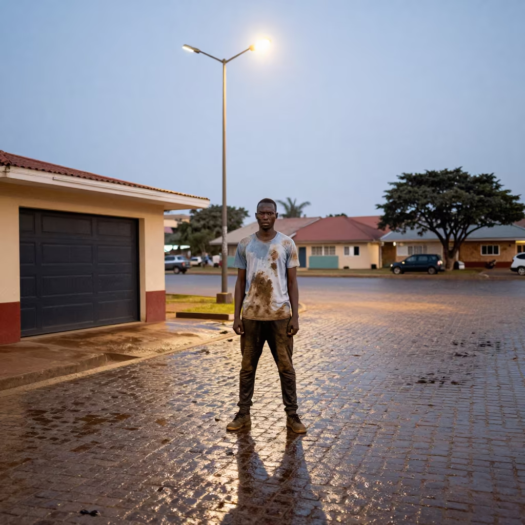 Gondolier Lamp Glow Square Gitega Dry Season in at a public square in Gitega