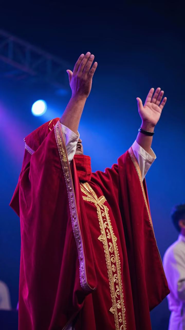 Gospel Singer Midnight Festival Jhang in on a festival main stage in Jhang