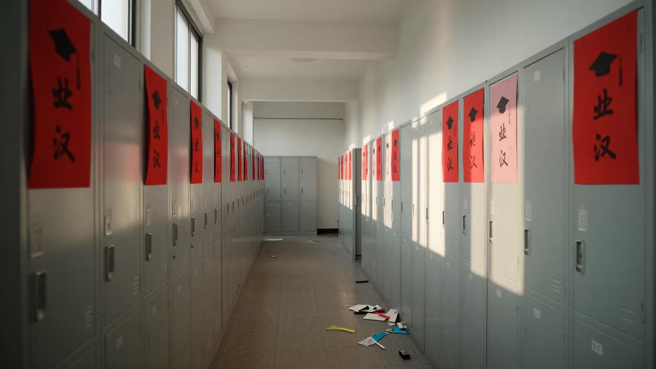Graduation Lockers in Wuhan Art Room in inside an art classroom in Wuhan