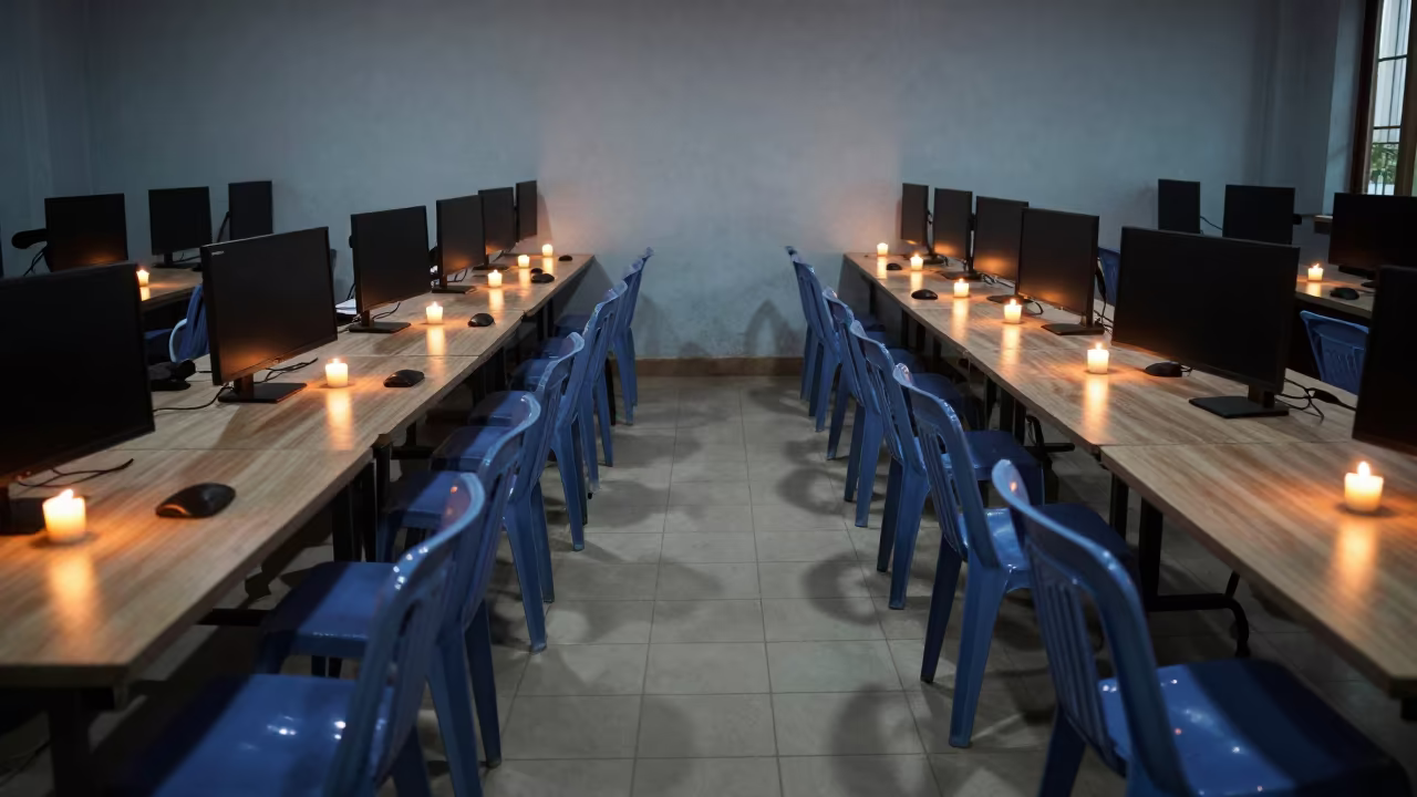Graduation Seating Plan in Kinshasa School Lab in in a computer lab before lessons near Kinshasa